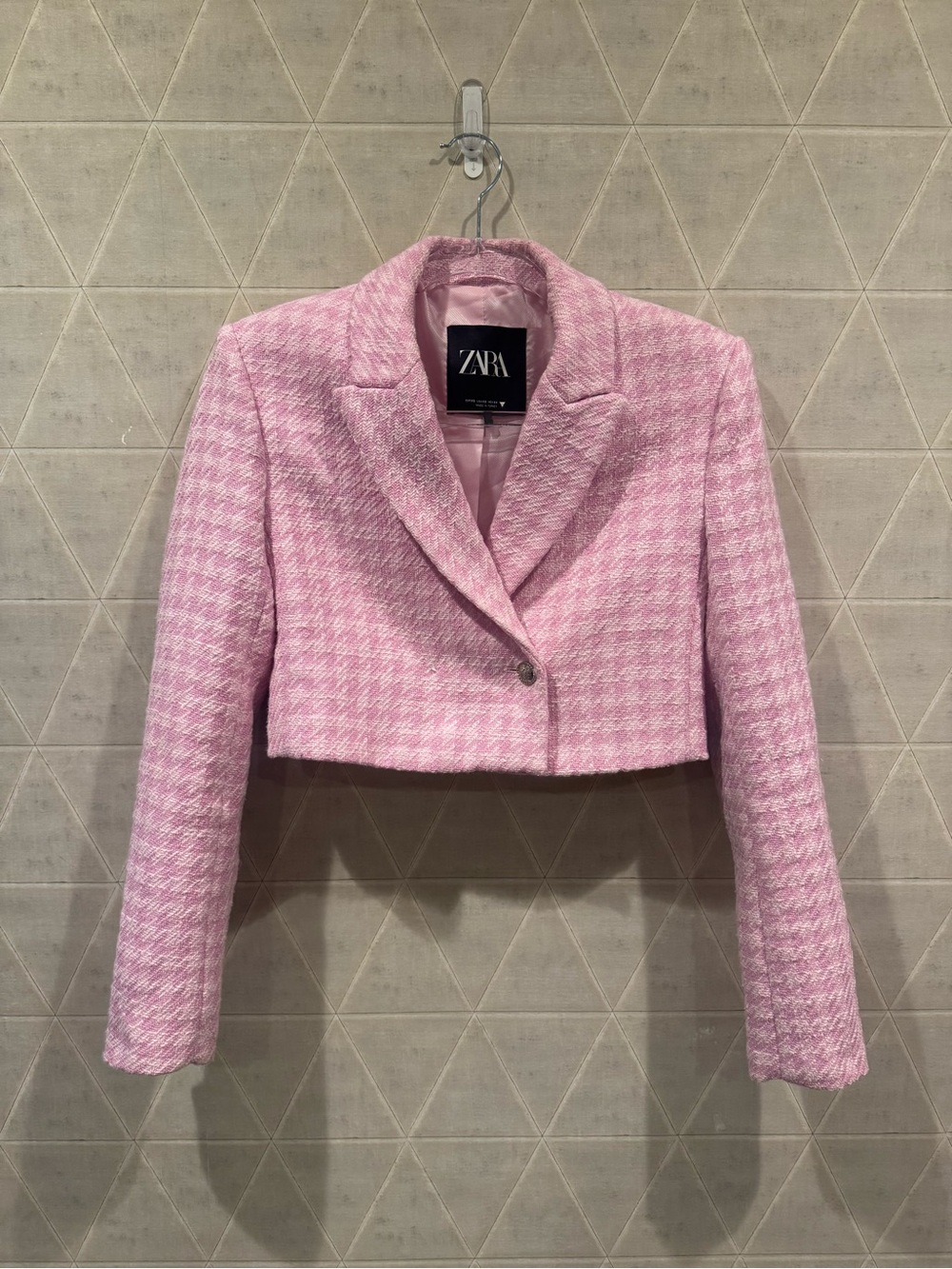 Zara Pink Tweed Blazer - Picture 2 of 8
